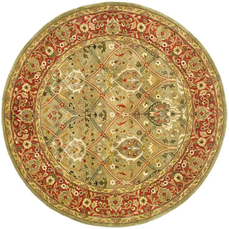 Persian Legend PL819 Hand Tufted Round Traditional Area Rug - Light Green/Rust - 6' Round Safavieh.