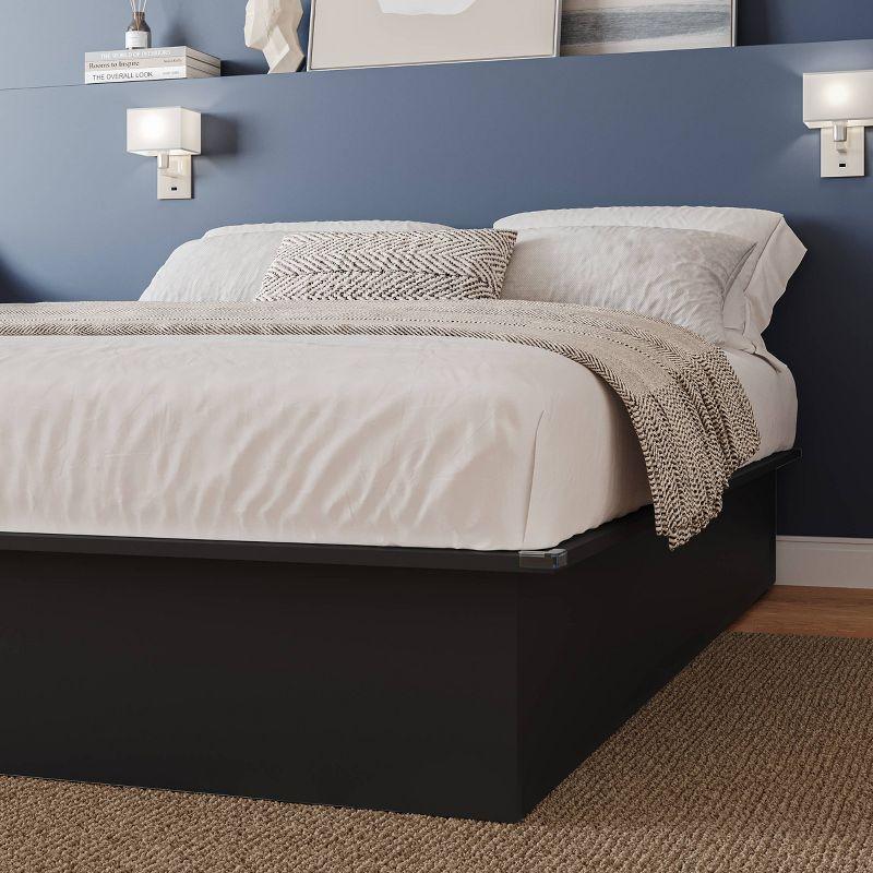 Nexera Full Valere Platform Bed Black: Modern Unupholstered Wood Composite, No Box Spring Needed