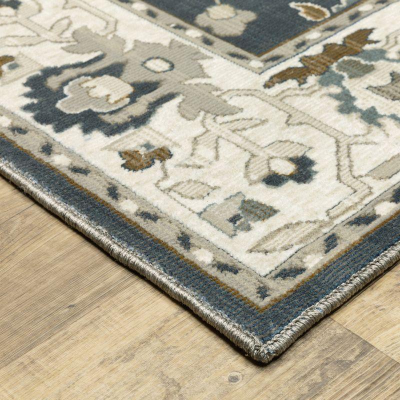 Oriental Weavers Ellington ELL08 Blue/ Beige Indoor Area Rug - 2'3" x 7'6"