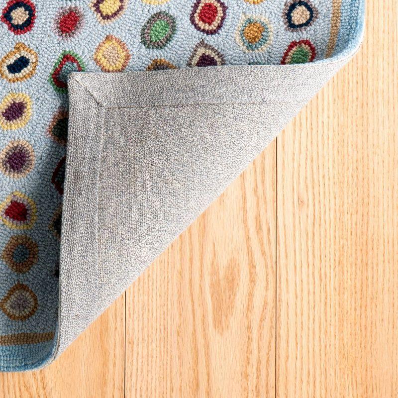 Cat'S Paw Blue Hand Micro Hooked Wool Rug