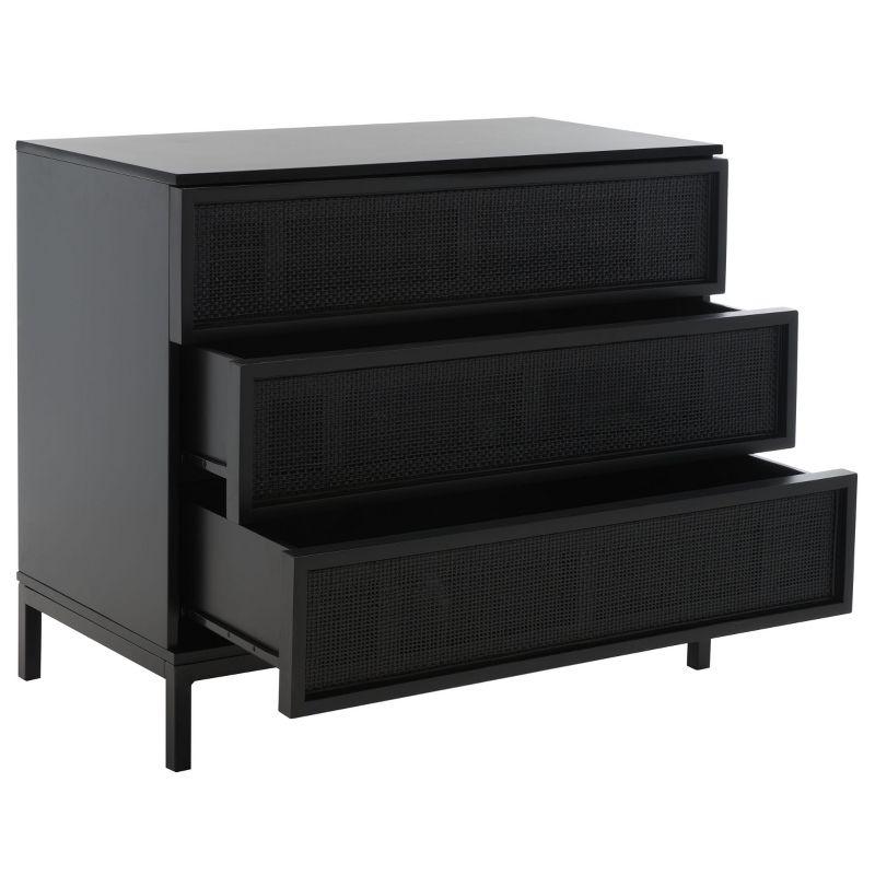 Zadie 3 Drawer Rattan Chest - CHS5004 - Black - Safavieh