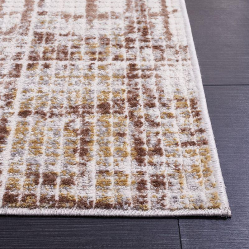 Palma Beige and Brown Hand-Knotted Synthetic Area Rug