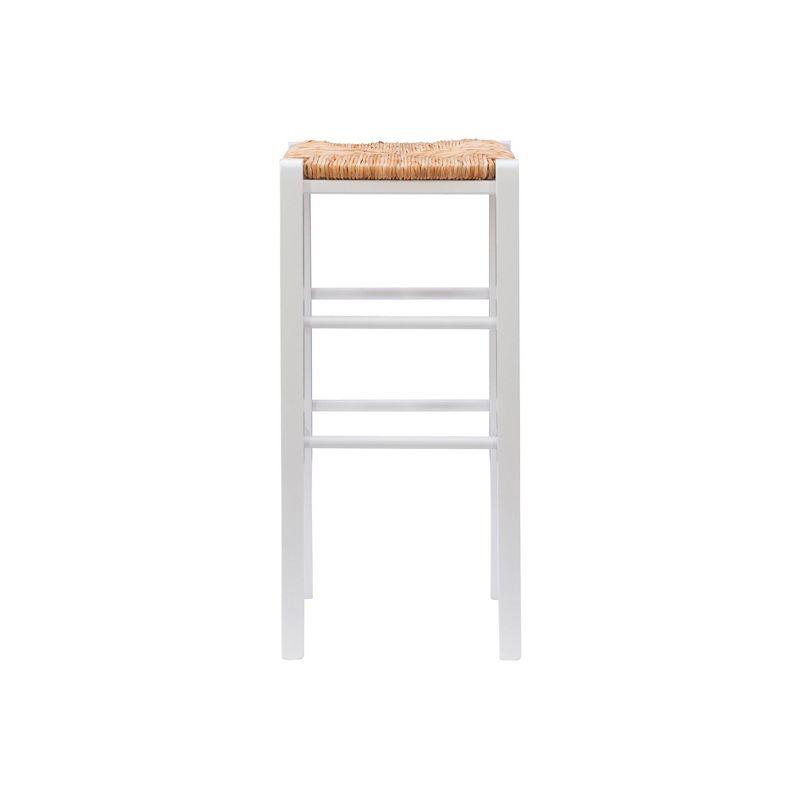 Gianna 37" White Solid Wood Backless Barstools, Set of 2