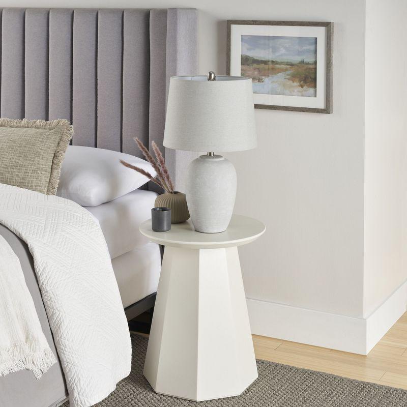 23" Grey Unglazed Ceramic Urn Table Lamp - Nourison