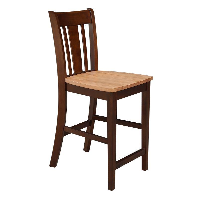 Contemporary Espresso Solid Wood 24" Counter Stool