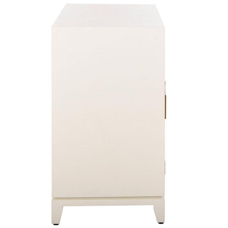 Nigel 2 Door 1 Drawer Chest - White/Brass - Safavieh.