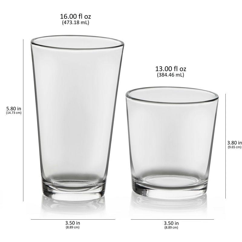 Libbey Flare 16 Piece Tumbler and Rocks Glass Set