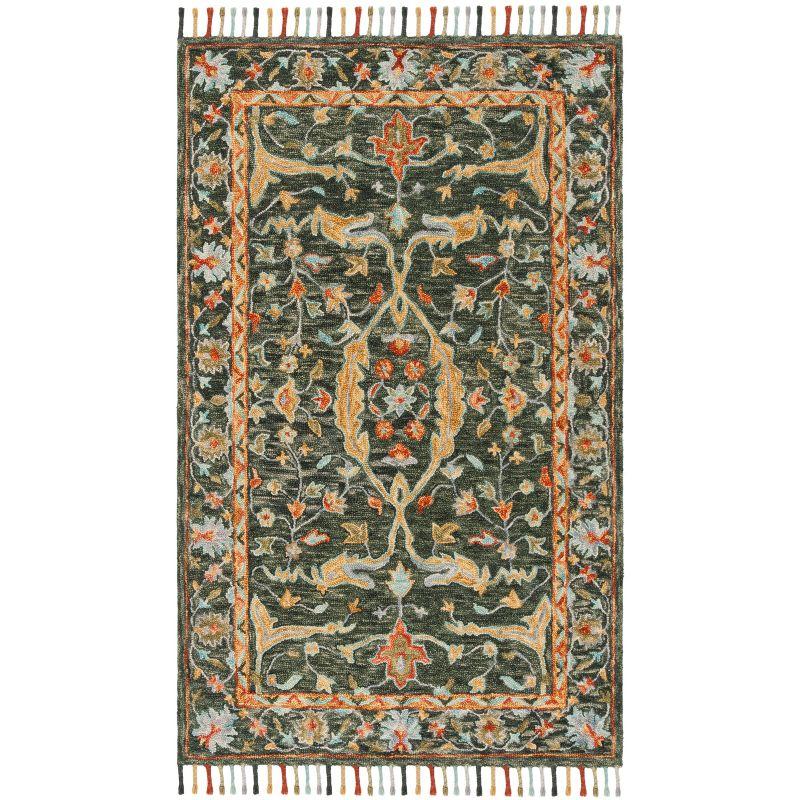 Aspen APN116 Hand Tufted Area Rug - Olive/Rust - 4' X 6' - Safavieh.