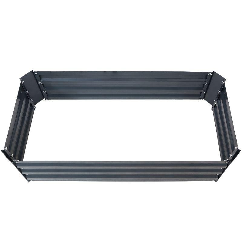 Sunnydaze Hot Dip Galvanized Steel Raised Garden Bed for Plants, Vegetables, and Flowers - 48" L x 11.75" H - Dark Gray