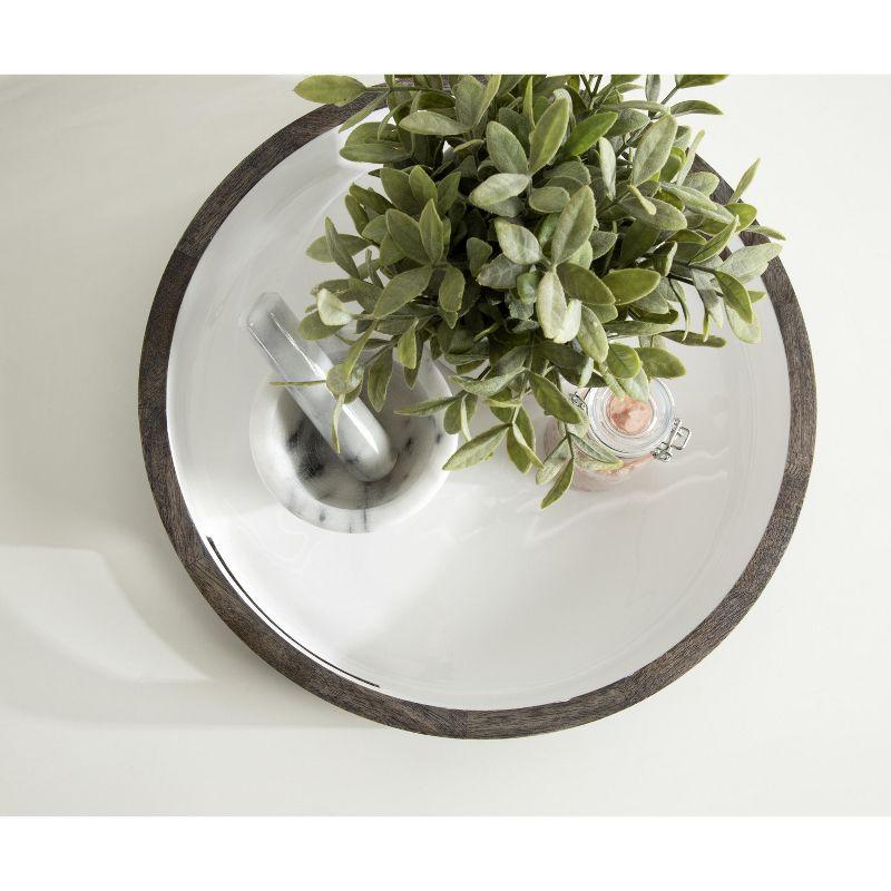 Kate and Laurel Ehrens Round Decorative Wood Tray