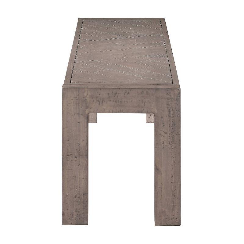 Auckland Bench Reclaimed Wood Weathered Gray - Steve Silver Co.: CSA Certified, Stained Textured Veneer, No Back