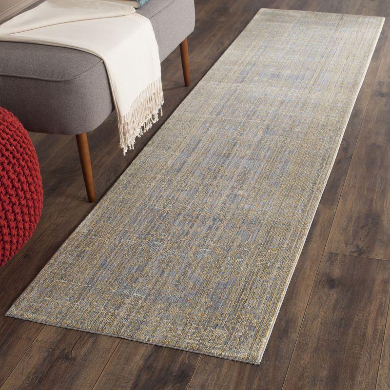 Valencia VAL104 Power Loomed Indoor Runner Rug - Grey/Gold - 2'3"x8' - Safavieh