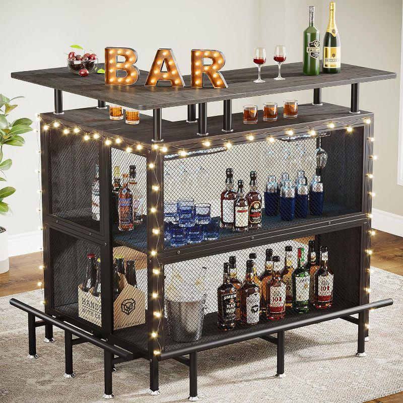 Tribesigns 2-Tier L-Shaped Home Bar Unit