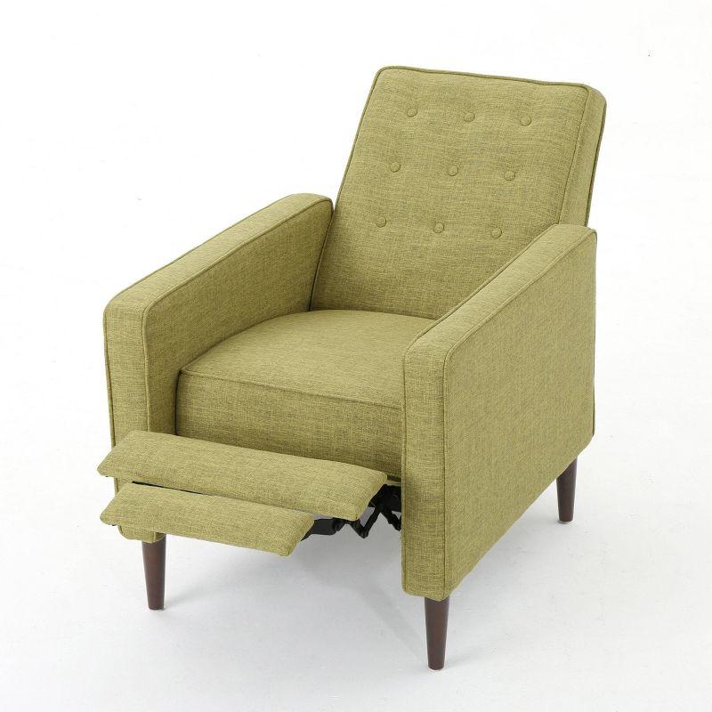 Muted Green Microfiber Mid-Century Modern Recliner, 34.25" x 38"