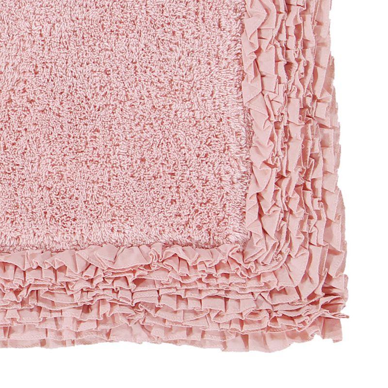 Better Trends Shaggy Boader 100% Cotton Tufted Non- Slip Backing Bath Rug 20" x 60" Runner - Pink