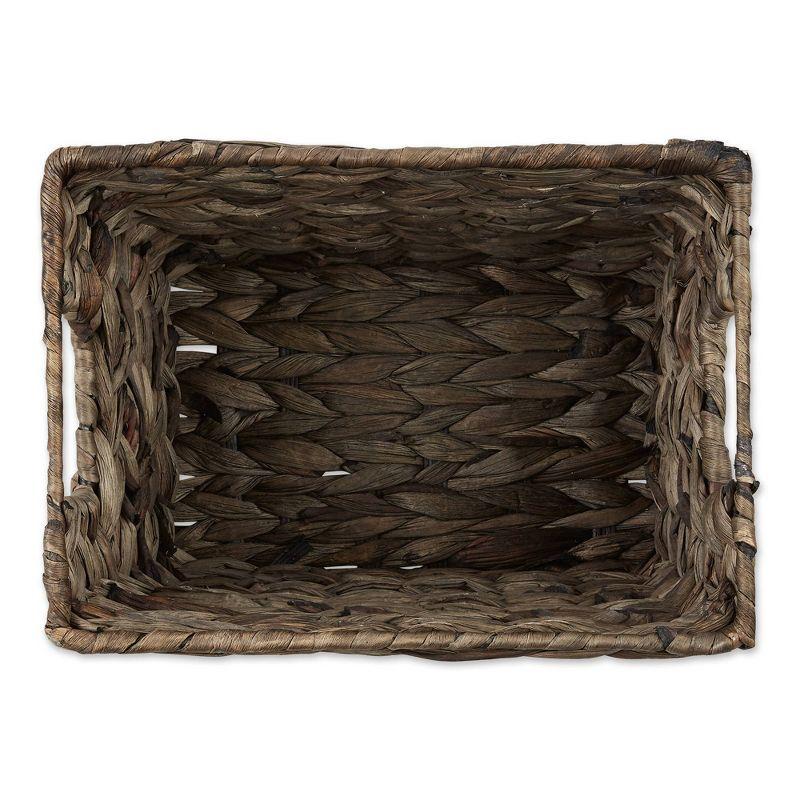 Set of 3 Hand-Woven Hyacinth Storage Baskets in Gray Wash