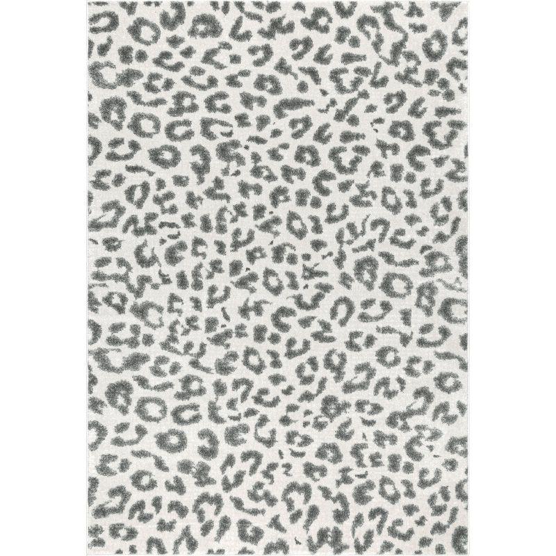 Nuloom Leopard Animal Print 10x14 Indoor Area Rug for Living Room Bedroom Dining Room Kitchen, Grey/Off White
