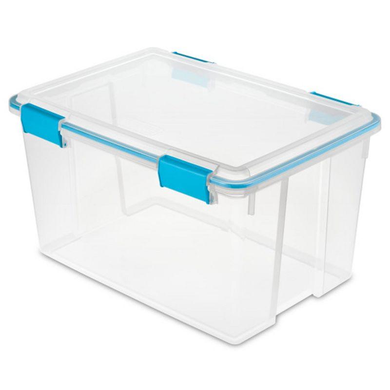 Sterilite Clear Plastic Storage Bin w/ Gasket Latch Lid