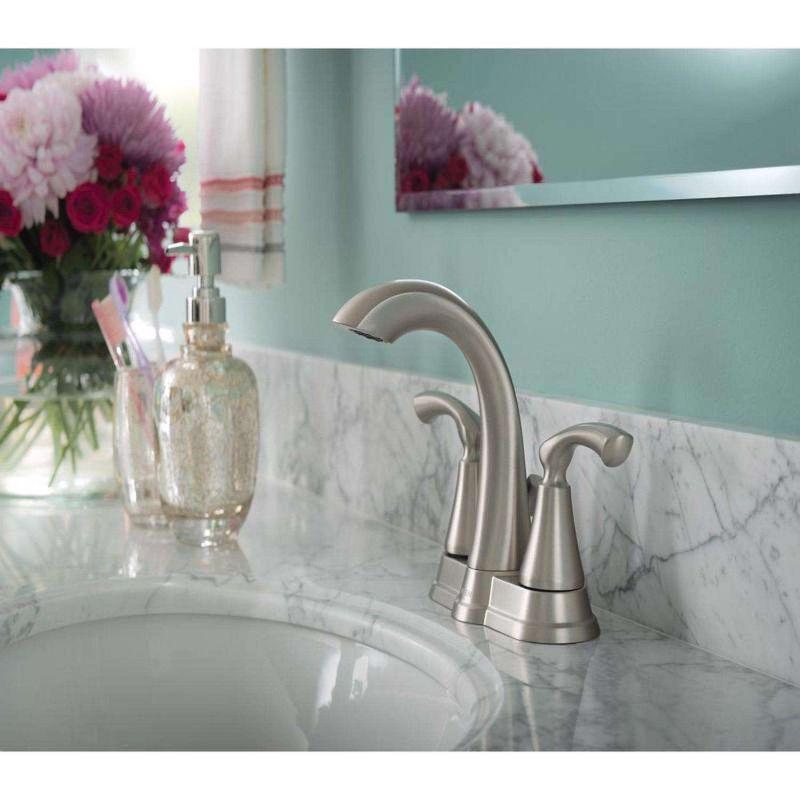 Moen Tiffin Brushed Nickel Bathroom Faucet 4 in.