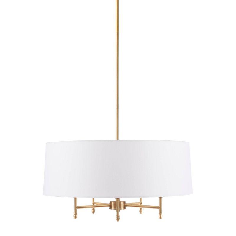 Presidio 5-Light Dimmable Chandelier with Drum-shaped Fabric Shade & Adjustable Height