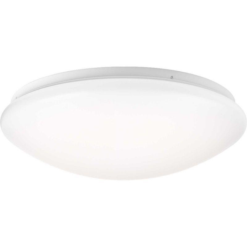 Progress Lighting, Drums and Clouds, 1-Light LED Flush Mount, White Finish, Contoured Acrylic Shade