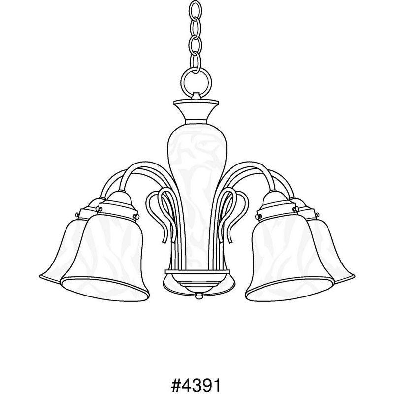 Progress Lighting Bedford 5-Light Chandelier, Brushed Nickel, Alabaster Glass Shades