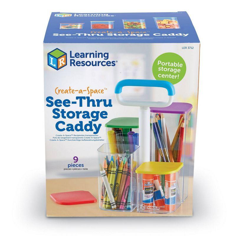 Colorful Stackable Kids' See-Thru Storage Caddy with Lids