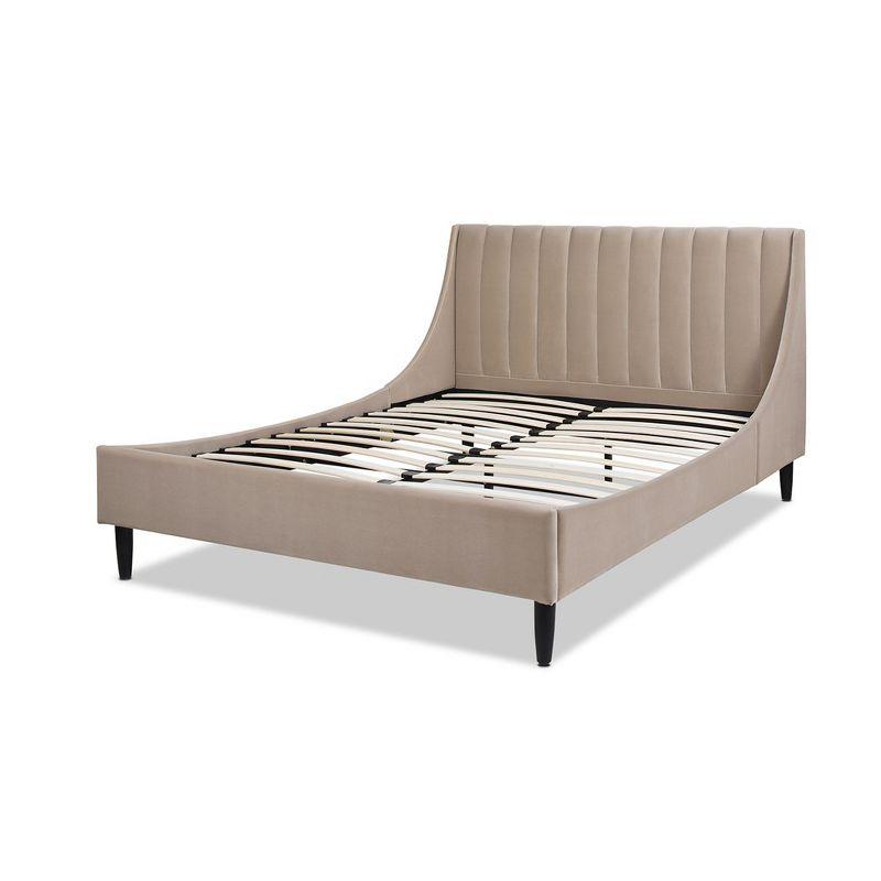 Sandy Wilson Home Aspen Vertical Tufted Headboard Platform Bed Set, Queen