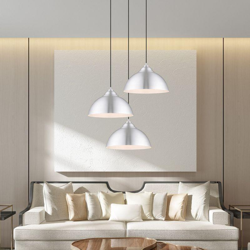 Livex Lighting Metal Shade 1 - Light Chandelier in  Brushed Aluminum