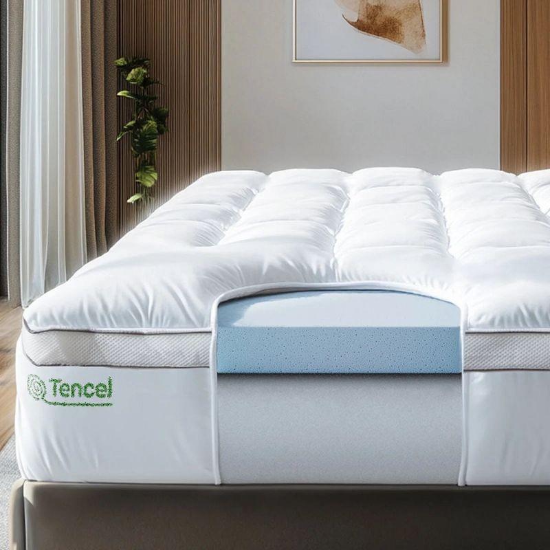 Mattress Topper - 4 Inch - CertiPUR-US Certified Gel Memory Foam - Hybrid Lux Dual Layer by Viscosoft  Twin XL
