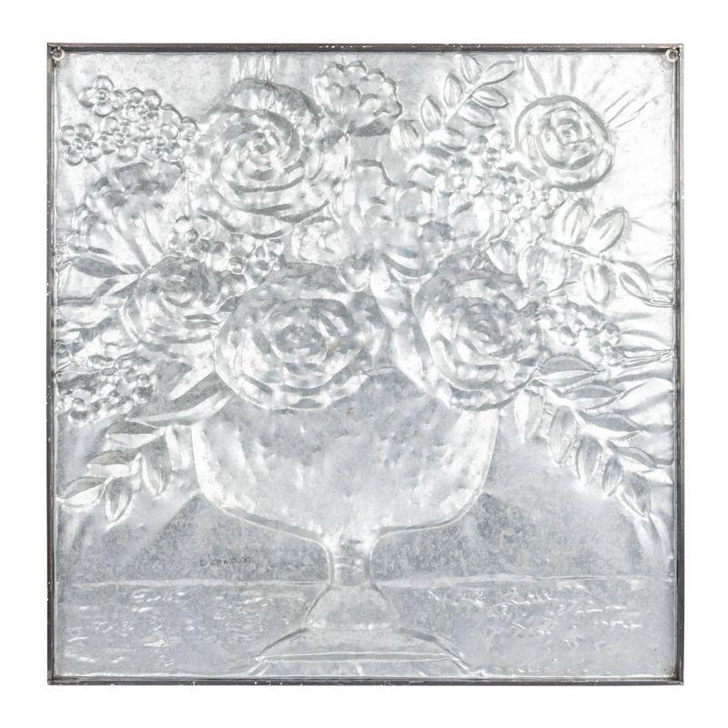 Square Metal Floral Bouquets Wall Décor - Storied Home