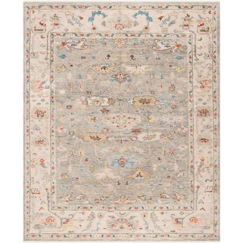 Samarkand SRK144 Hand Knotted Area Rug - Grey/Ivory - 6'x9' - Safavieh.