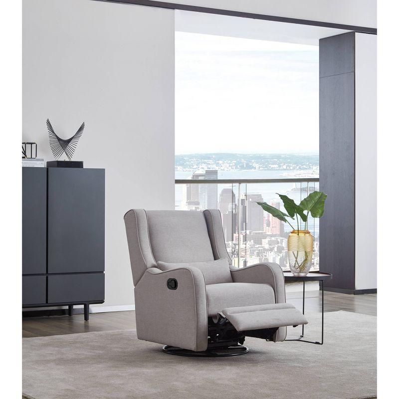 Westwood Design Elsa Manual Swivel Glider Pearl - River Gray