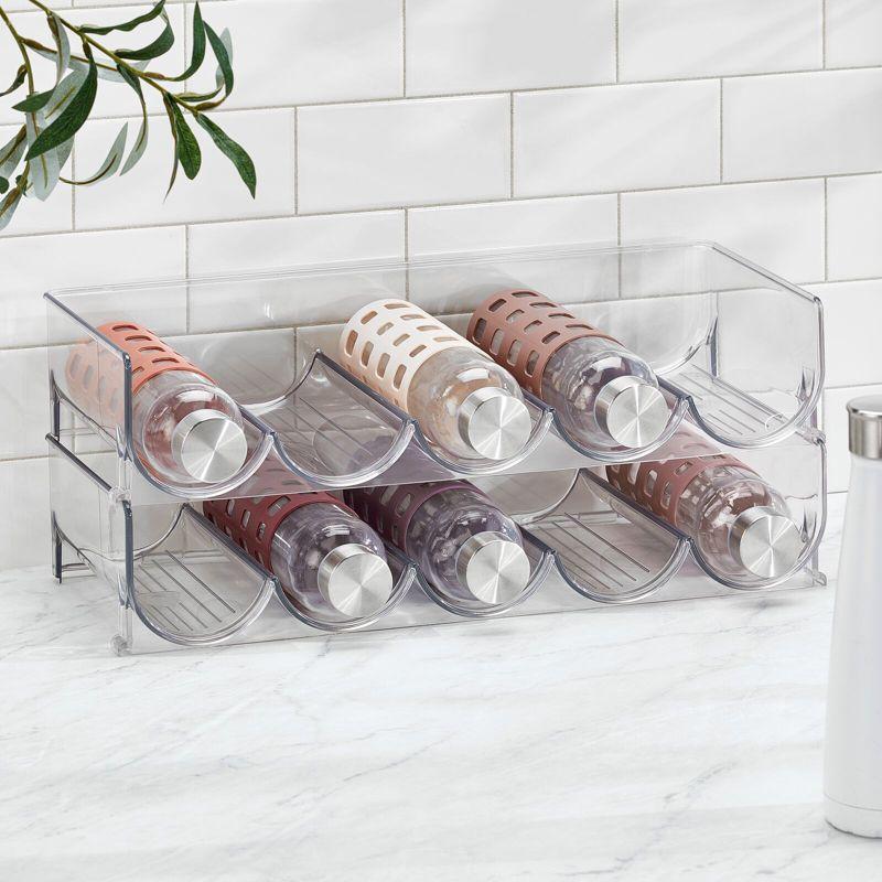 mDesign Water Bottle / Wine Rack Storage Organizer