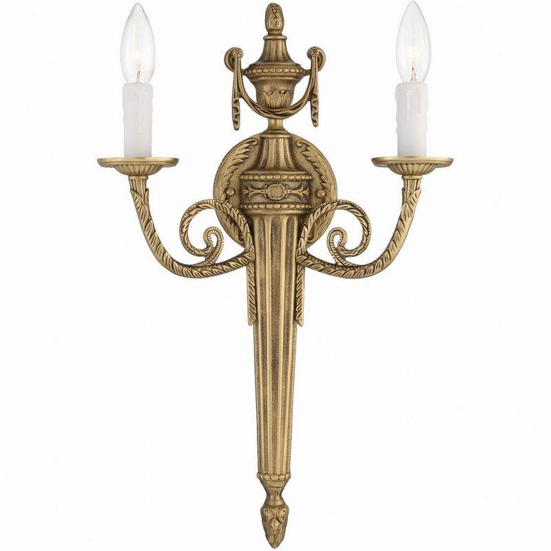 Crystorama Lighting Cast Brass Wall Mount 2 - Light Sconce in  Matte Brass