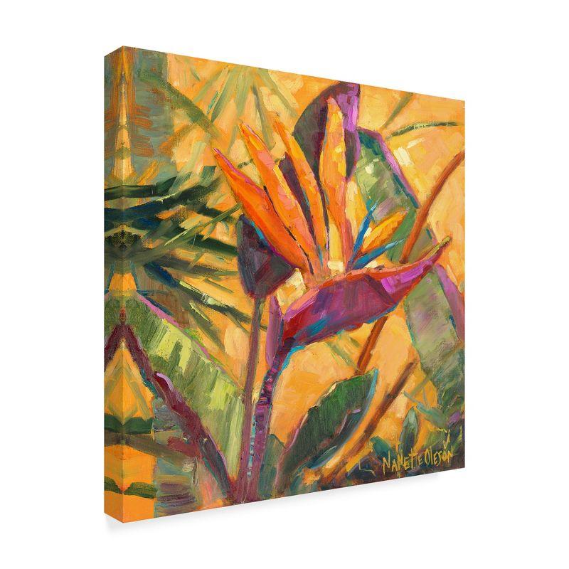 18'' x 18'' Orange Tropical Flower Canvas Art