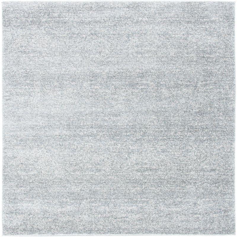 Abstract Elegance 6'7" Square Gray Synthetic Area Rug