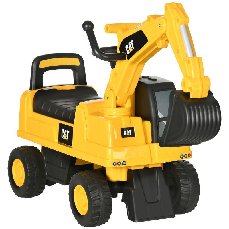 Yellow CAT Licensed Kids Manual Pedal Ride-On Excavator