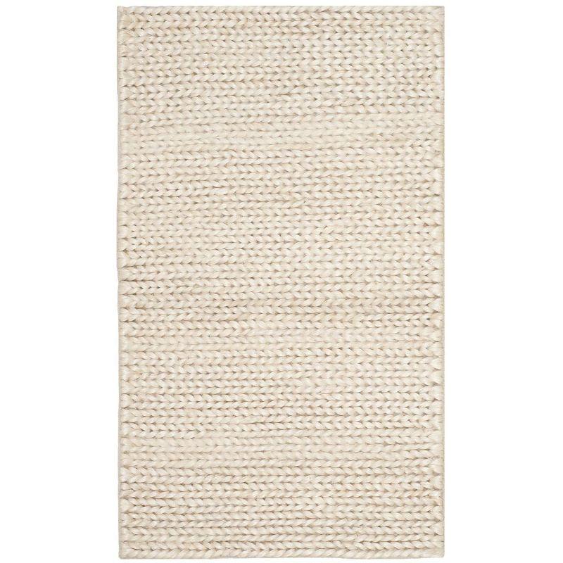 Hand-Knotted Ivory Jute 3' x 5' Non-Slip Area Rug