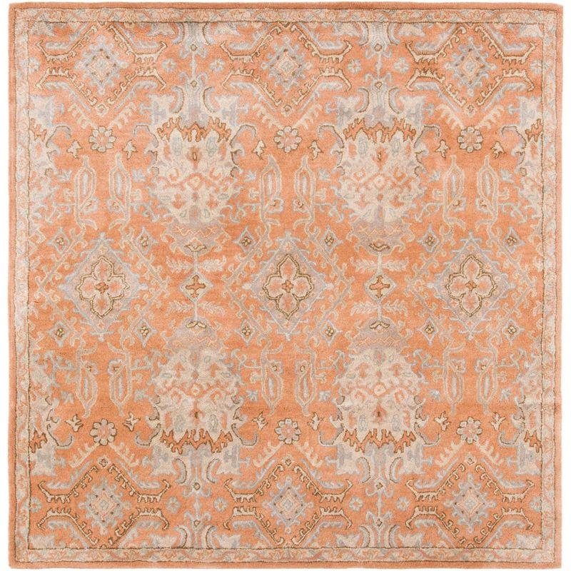 Handmade Terracotta Wool Tufted 5' Square Rug