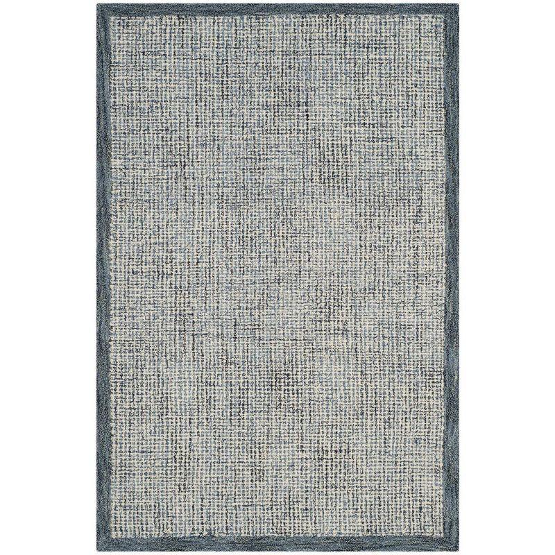 Ivory Abstract Hand-Tufted Wool Area Rug - 4' x 6' Reversible