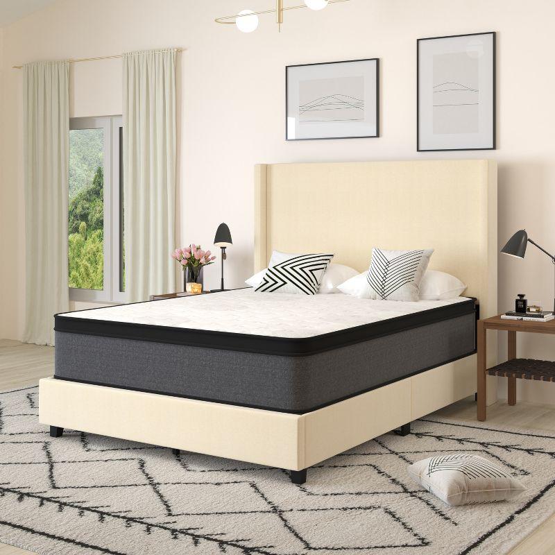 Queen Size Euro Top Hybrid Mattress with Pocket Spring and Foam