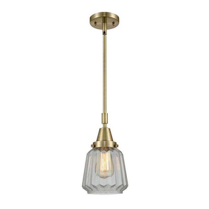 Antique Brass Mini Pendant with Clear Glass Shade