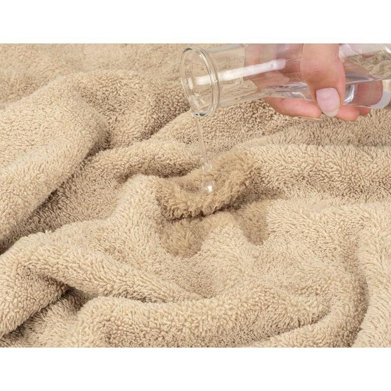 American Soft Linen 4 Pack Washcloth Set, 100% Cotton Washcloth Hand Face Towels for Bathroom and Kitchen, Sand Taupe