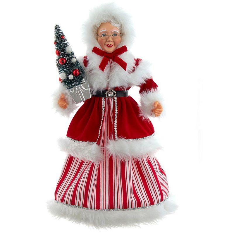 17.25-Inch Red and White Resin Mrs. Claus Figurine