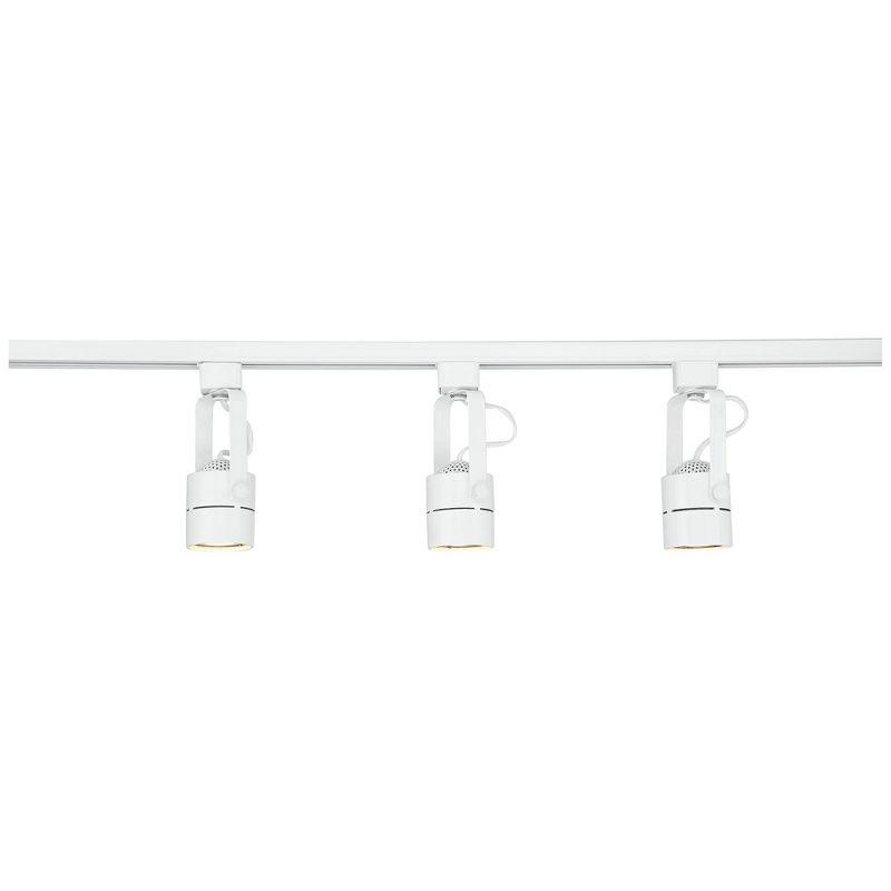 Pro Track Layna 3-Head LED Ceiling or Wall Track Light Fixture Kit Linear Bullet Spot Light GU10 Dimmable White Metal Modern Kitchen Bathroom 44" Wide