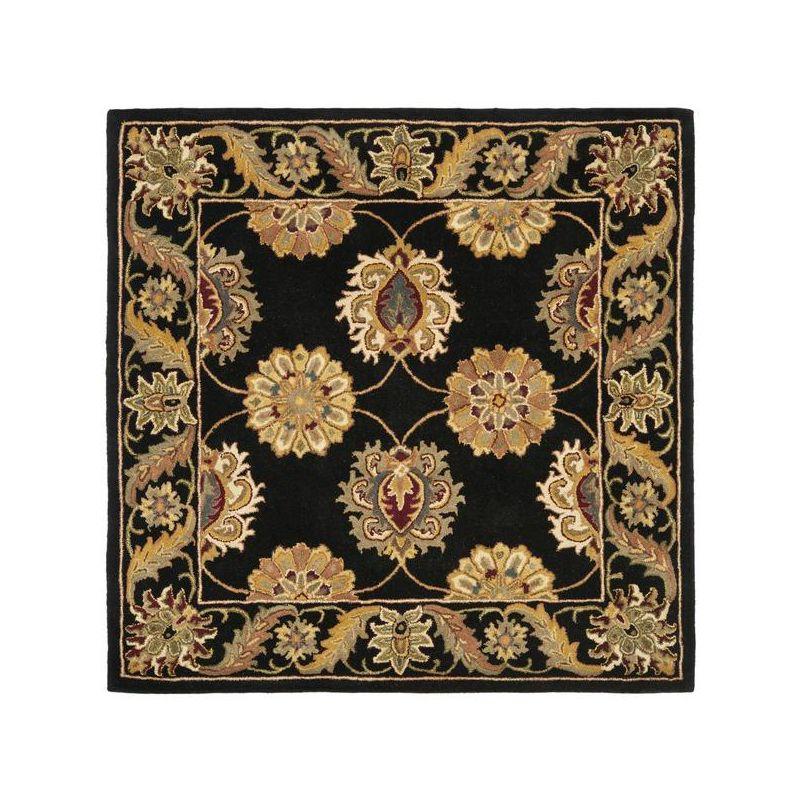 Heritage HG314 Handmade Area Rug - 8'x8' - Black - Safavieh