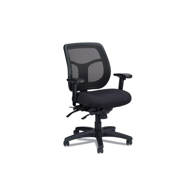 Adjustable Black Leather and Mesh Executive Swivel Chair with Armrests