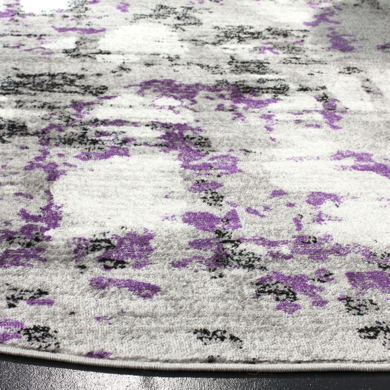 Skyler SKY193 Power Loomed Indoor Area Rug - Grey/Purple - 6'7"x6'7" - Safavieh