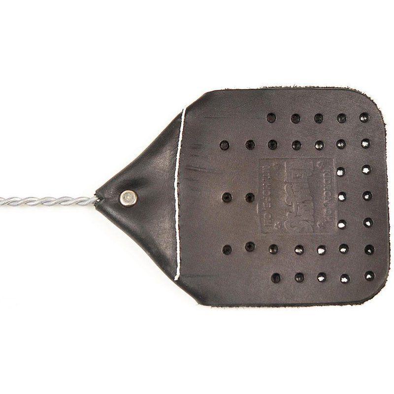 Amish Made Dark Brown Leather Fly Swatter with Wire Handle